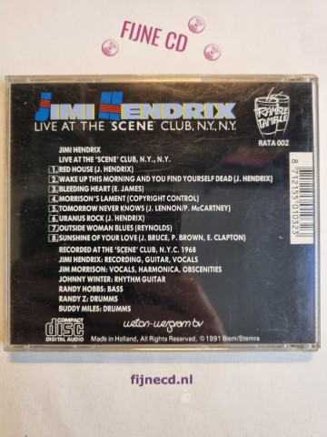 Back cd jimi hendrix   live at the scene club ny ny   8712155010323