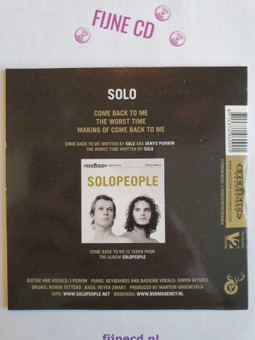 Back cd single solo   come back to me   8714374960991