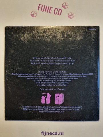 Back cd single the knife   we share our mothers health   vvr5042213p