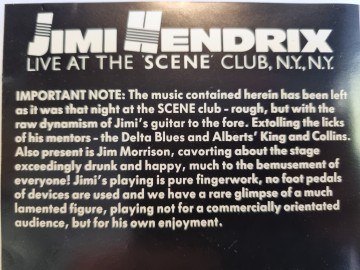 Info cd jimi hendrix   live at the scene club ny ny   8712155010323