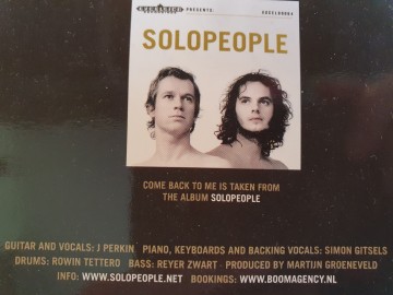 Info cd single solo   come back to me   8714374960991