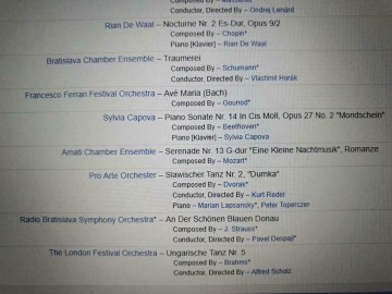 Tracks b dgs cd harmony  famous classics   muma 65316