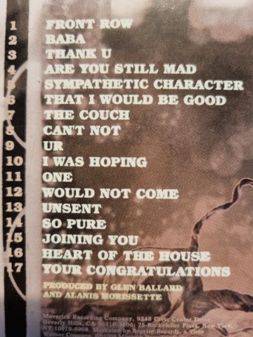 Tracks cd alanis morissette   supposed former infatuation junkie   0093624709428