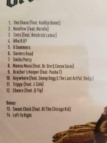 Tracks cd anderson paak   oxnard   0075597927054