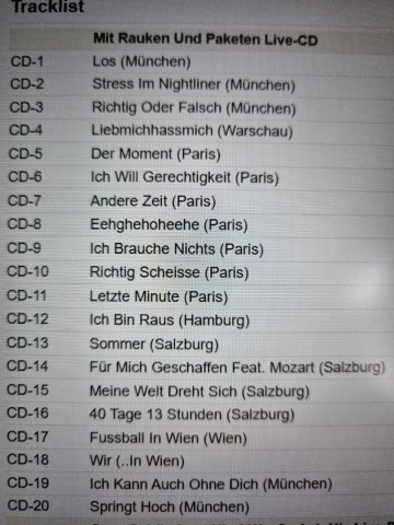 Tracks cd dgs cddvd killerpilze   mit rauken und paketen live   0602517540194