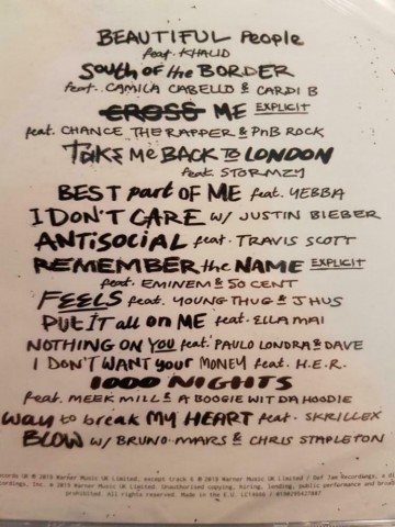 Tracks cd ed sheeran   no 6 collaborations project   0190295427887