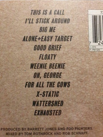 Tracks cd foo fighters   foo fighters   0724383402724
