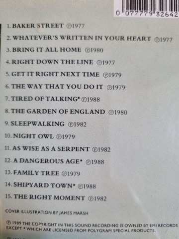 Tracks cd gerry rafferty   right down the line  the best of   0077779326426