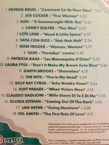 Tracks cd het nationale muziek kado 1992   8711983920026