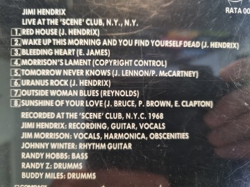 Tracks cd jimi hendrix   live at the scene club ny ny   8712155010323
