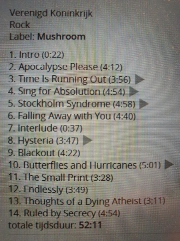 Tracks cd mm cddvd muse   absolution   5413356632231