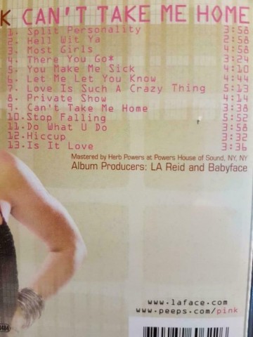 Tracks cd pnk   cant take me home   0730082606226