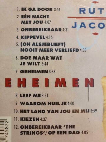 Tracks cd ruth jacott   geheimen   8712195745872