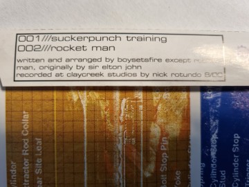 Tracks cd single boysetsfire   suckerpunch training   0798546184123