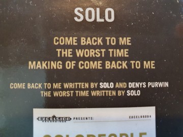 Tracks cd single solo   come back to me   8714374960991