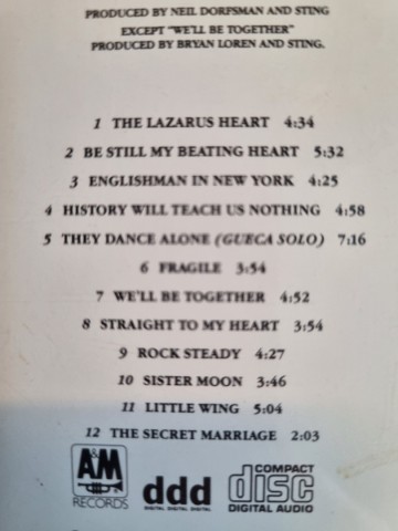 Tracks cd sting   nothing like the sun   0082839391221