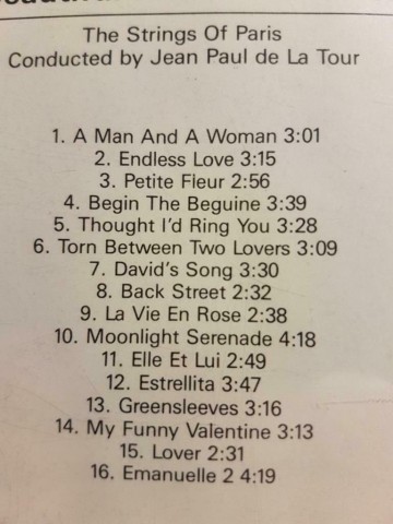 Tracks cd the strings of paris   endless love   87101