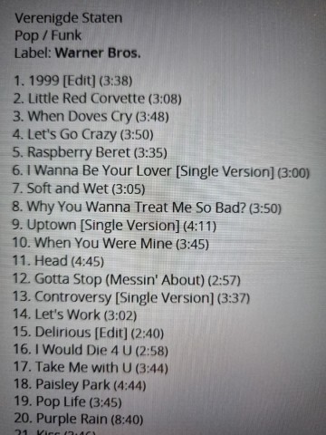 Tracks cd1 mm 2cd prince   4ever   0093624914600 0