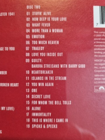 Tracks cd2 2cd bee gees   their greatest hits  the record   0731458944621