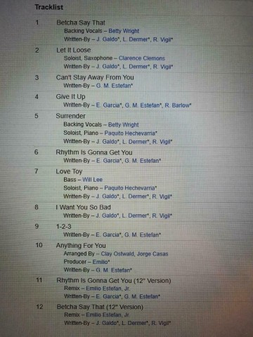 Tracks dgs cd gloria estefan and miami sound machine   anything for you   5099746312527