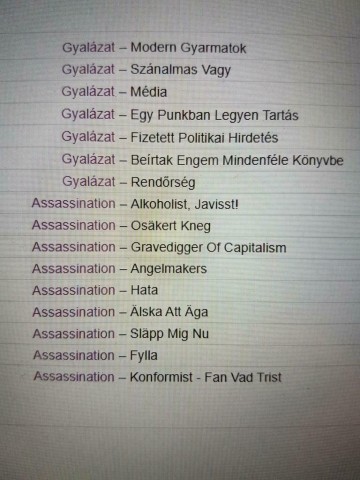 Tracks dgs cd gyalazat   assassination   gyalazat vs assassination