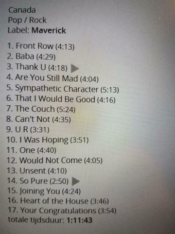 Tracks mm cd alanis morissette   supposed former infatuation junkie   0093624709428