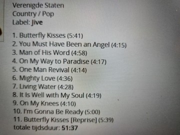 Tracks mm cd bob carlisle   butterfly kisses shades of grace   5013705168222