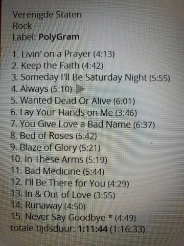 Tracks mm cd bon jovi   cross road  the best of   0731452293626