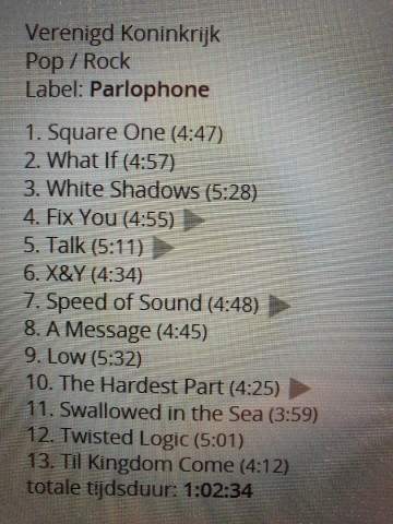 Tracks mm cd coldplay   xandy   0724347478628