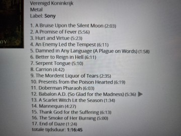 Tracks mm cd cradle of filth   damnation and a day   5099751096320