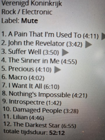 Tracks mm cd depeche mode   playing the angel   0094634057523