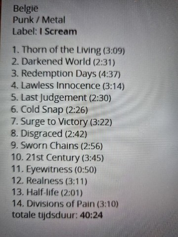 Tracks mm cd deviate   thorn of the living   5411704889894