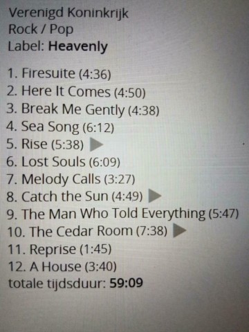 Tracks mm cd doves   lost souls   0724352531929