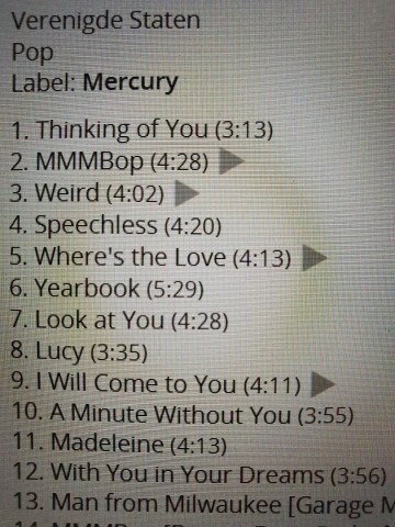 Tracks mm cd hanson   middle of nowhere   0731453461529