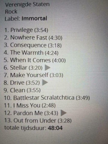 Tracks mm cd incubus   make yourself   5099749504028