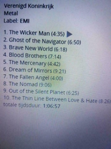 Tracks mm cd iron maiden   brave new world   0190295567620