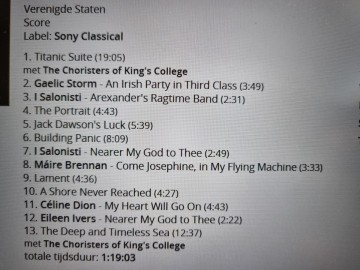 Tracks mm cd james horner   back to titanic   5099706069126