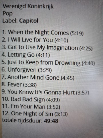 Tracks mm cd joe cocker   one night of sin   0077779182824