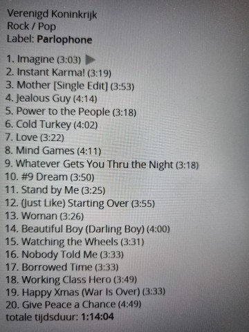 Tracks mm cd john lennon   lennon legend the very best of   0724382195429