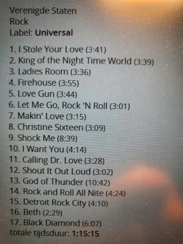 Tracks mm cd kiss   off the soundboard live in des moines 1977 german version   0602448142788