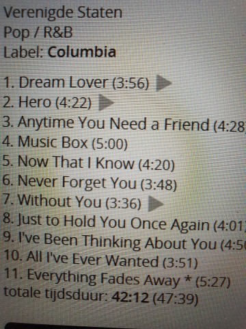 Tracks mm cd mariah carey   music box   5099747427022