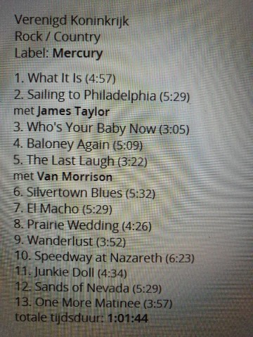 Tracks mm cd mark knopfler   sailing to philadelphia   0731454247726