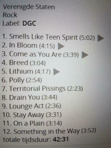 Tracks mm cd nirvana   nevermind   0720642442524