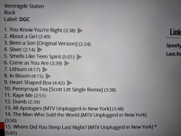 Tracks mm cd nirvana   nirvana   0606949352325 0