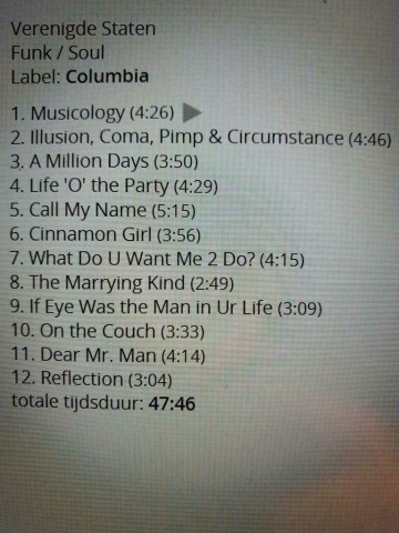 Tracks mm cd prince   musicology   0190759100127