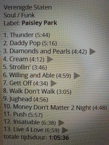 Tracks mm cd prince and the new power generation   diamonds and pearls   0075992537926 0