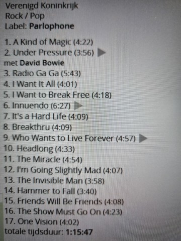 Tracks mm cd queen   greatest hits ii   0077779797127