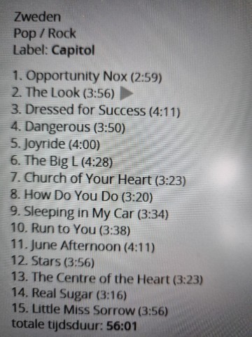 Tracks mm cd roxette   the pop hits   0724358215526