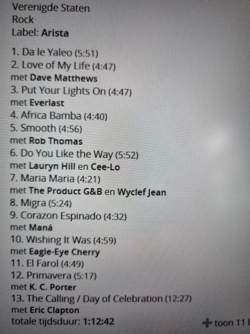 Tracks mm cd santana   supernatural   0078221908023