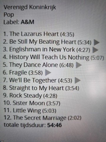 Tracks mm cd sting   nothing like the sun   0082839391221